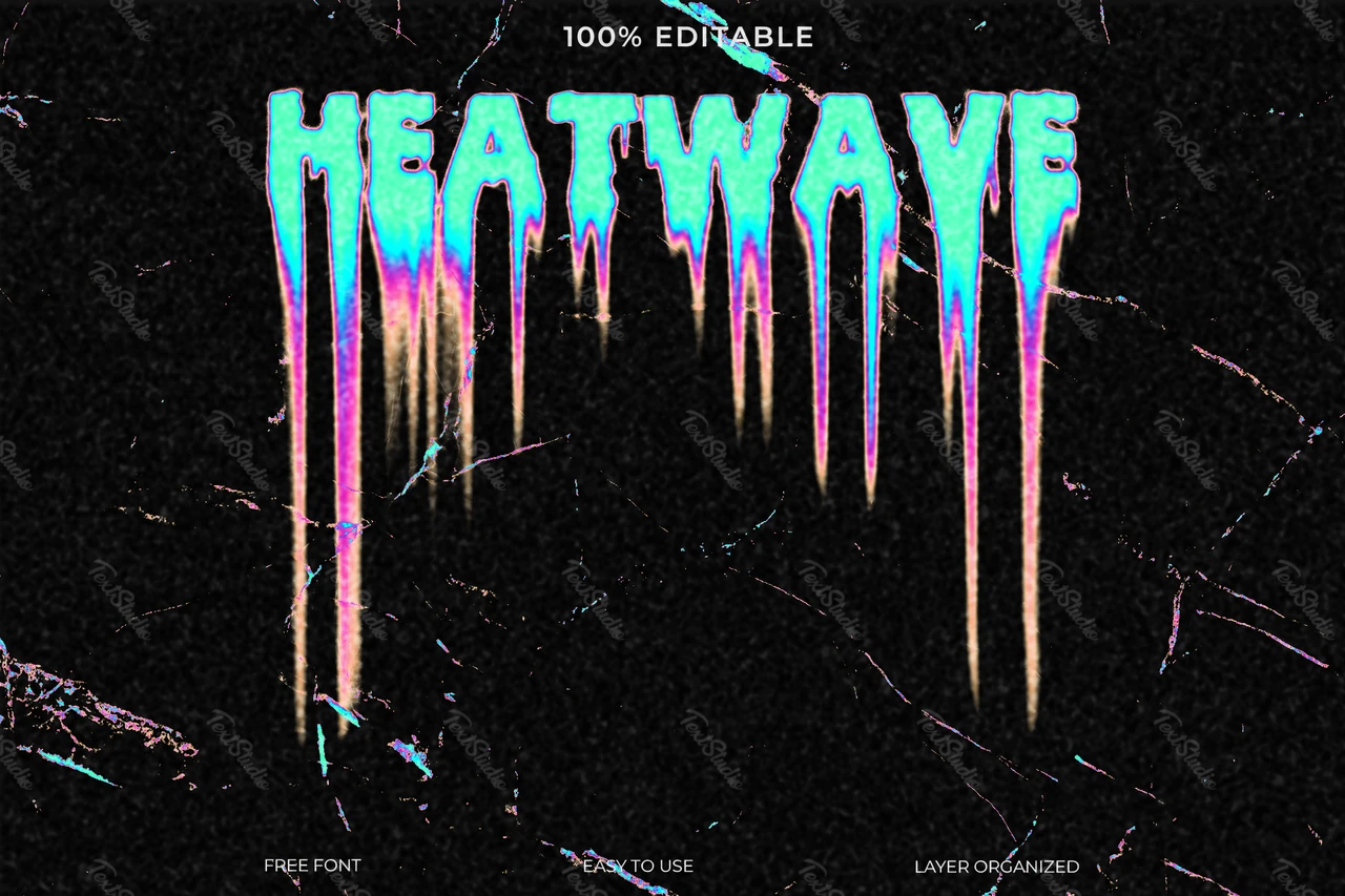 Efeito de estilo de texto Horror heatwave