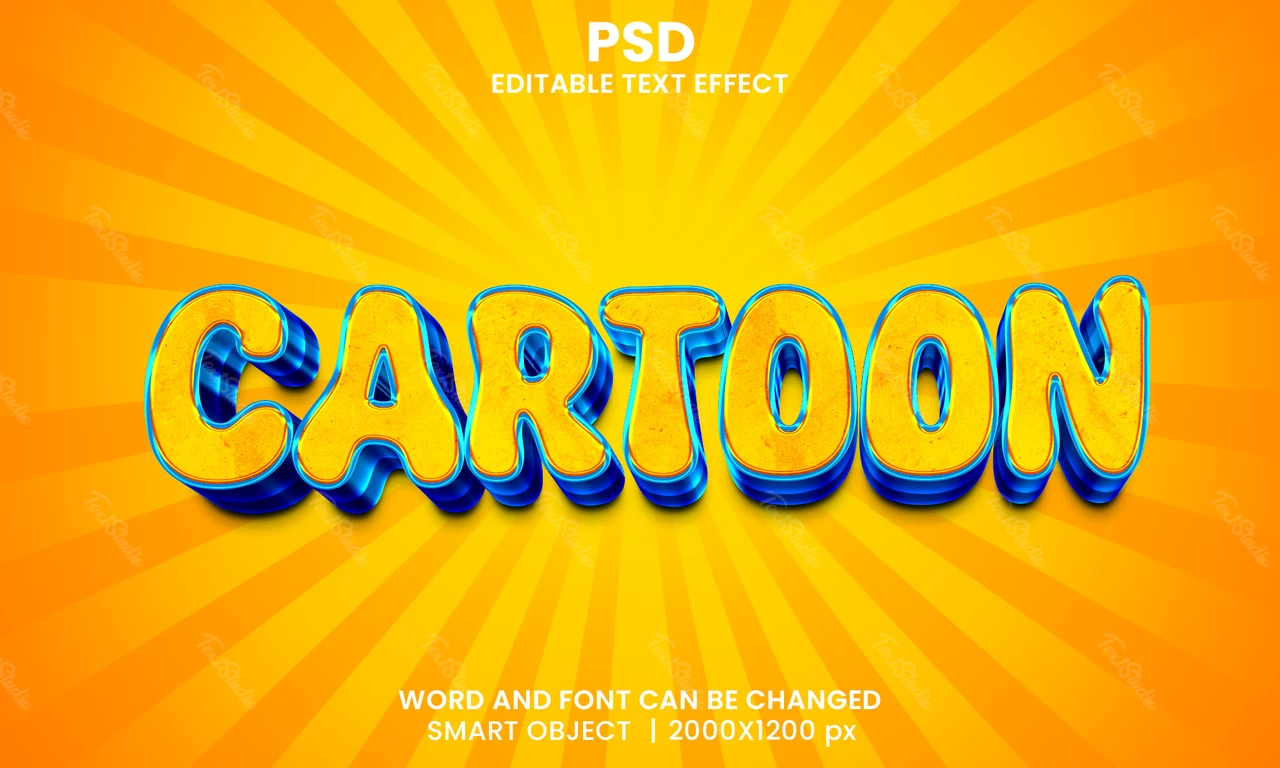 Cartoon 3d tekst effect
