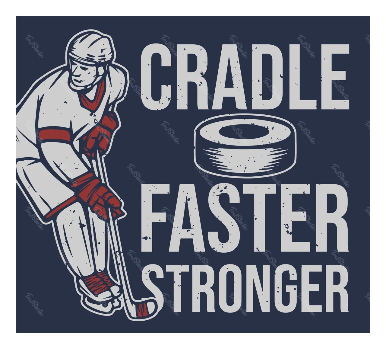 Illustration sportive vintage sur le thème du hockey