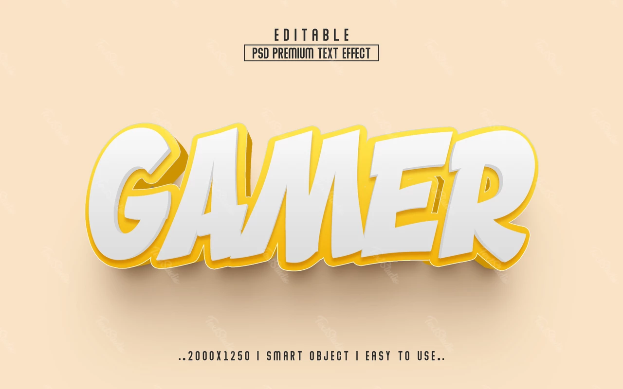 Gamer bds 3d efecto de texto