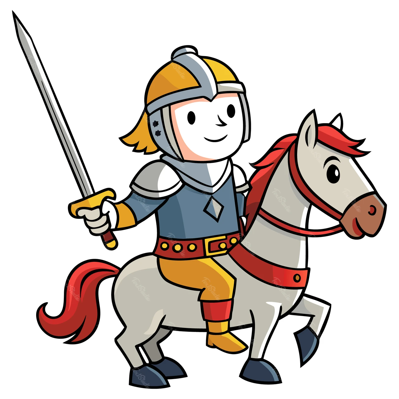 馬上の騎士のイラスト