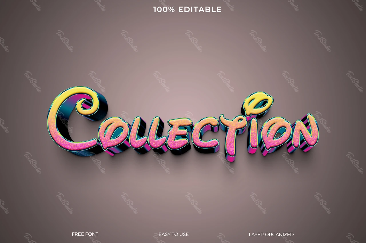 Efecto de estilo de texto de colección