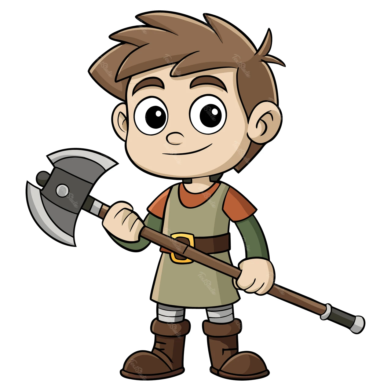 Cartoon Character with Axe Illustration