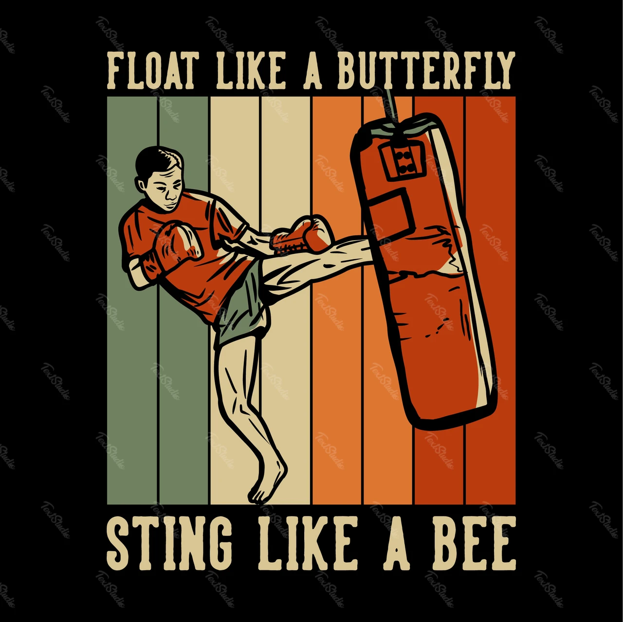 Vintage Boxing Poster Style Illustration