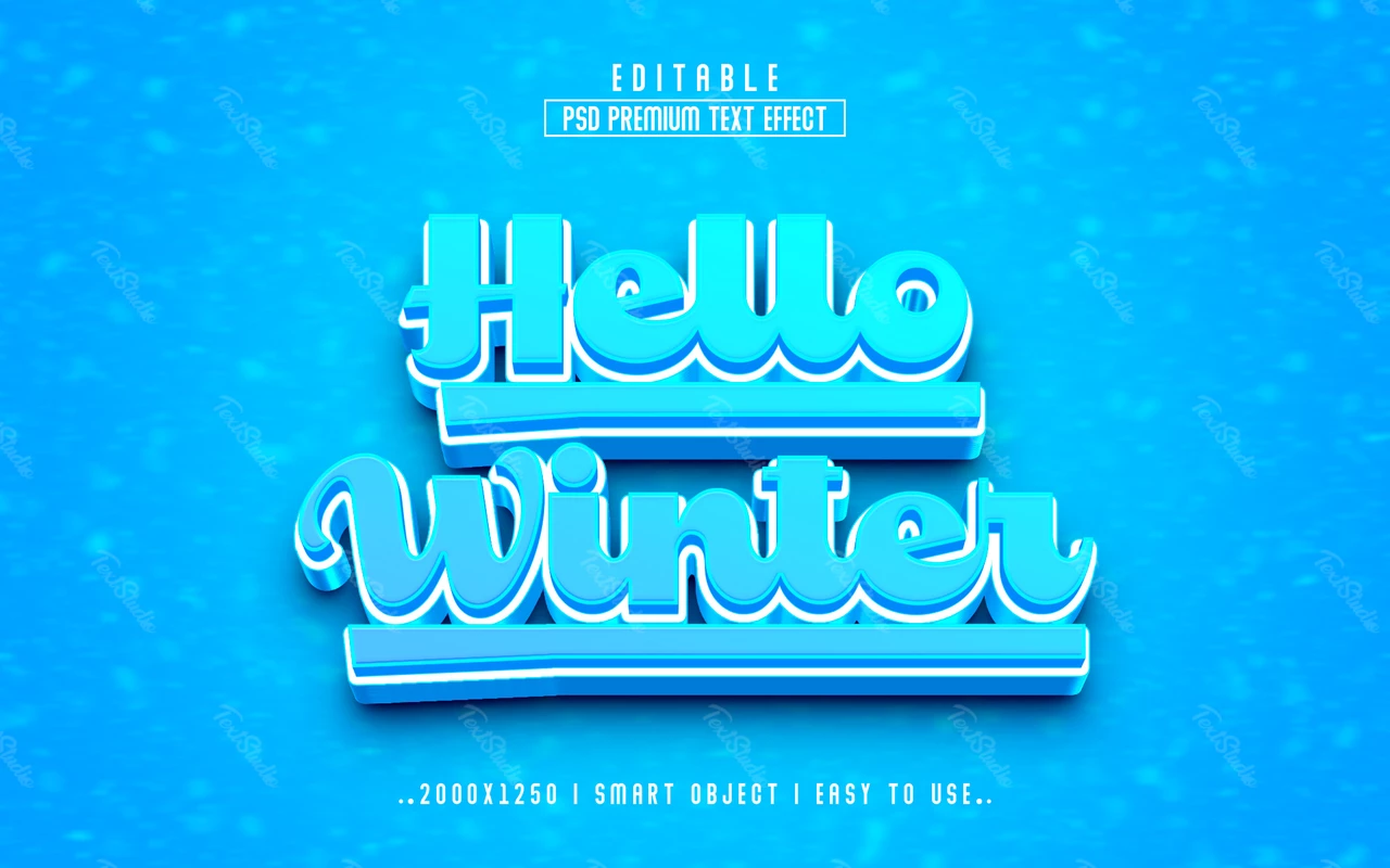 Hallo Winter-Textstileffekt