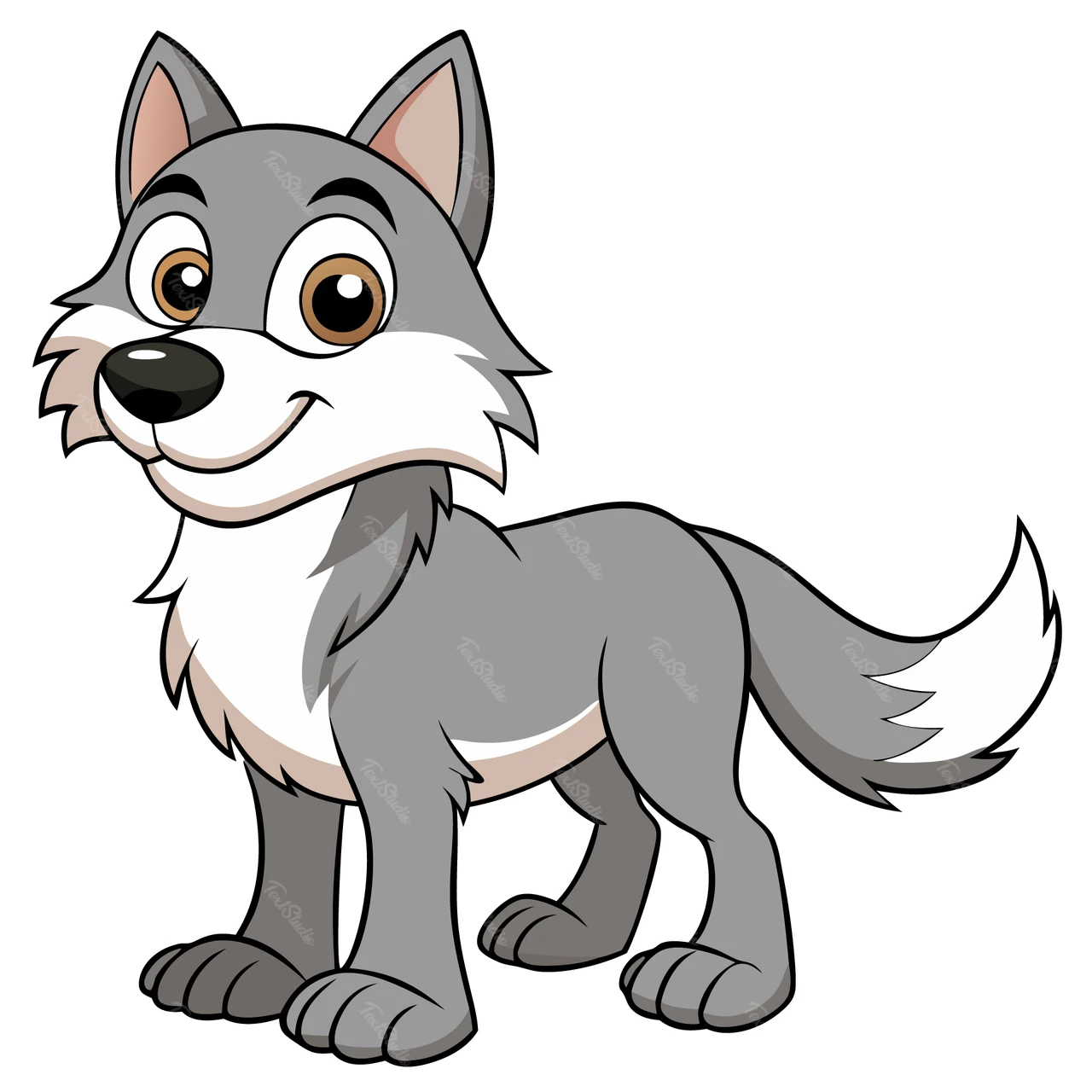 Cartoon Wolf Charakter Illustration