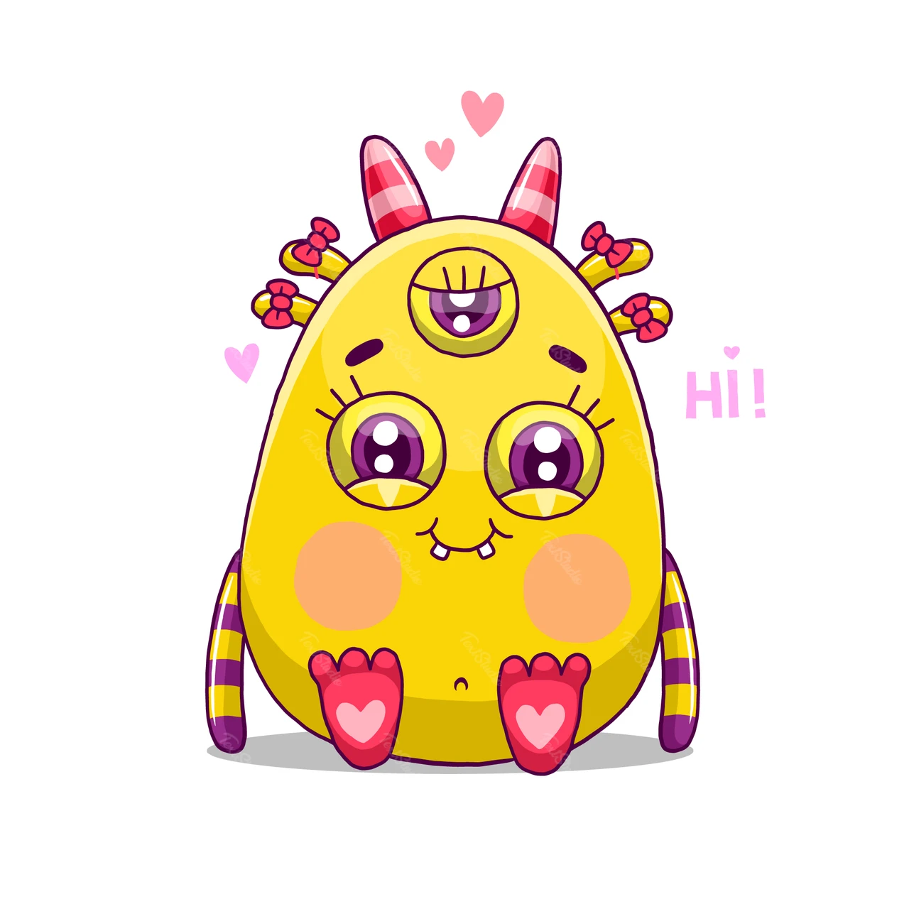 Kawaii Style Cute Monster Illustration