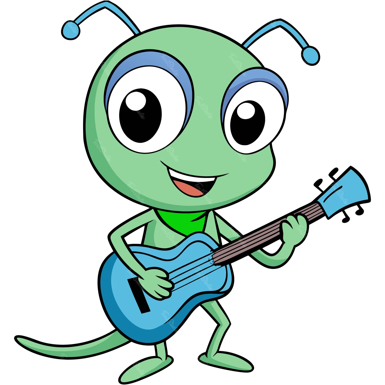 Cartoon Character Playing Guitar