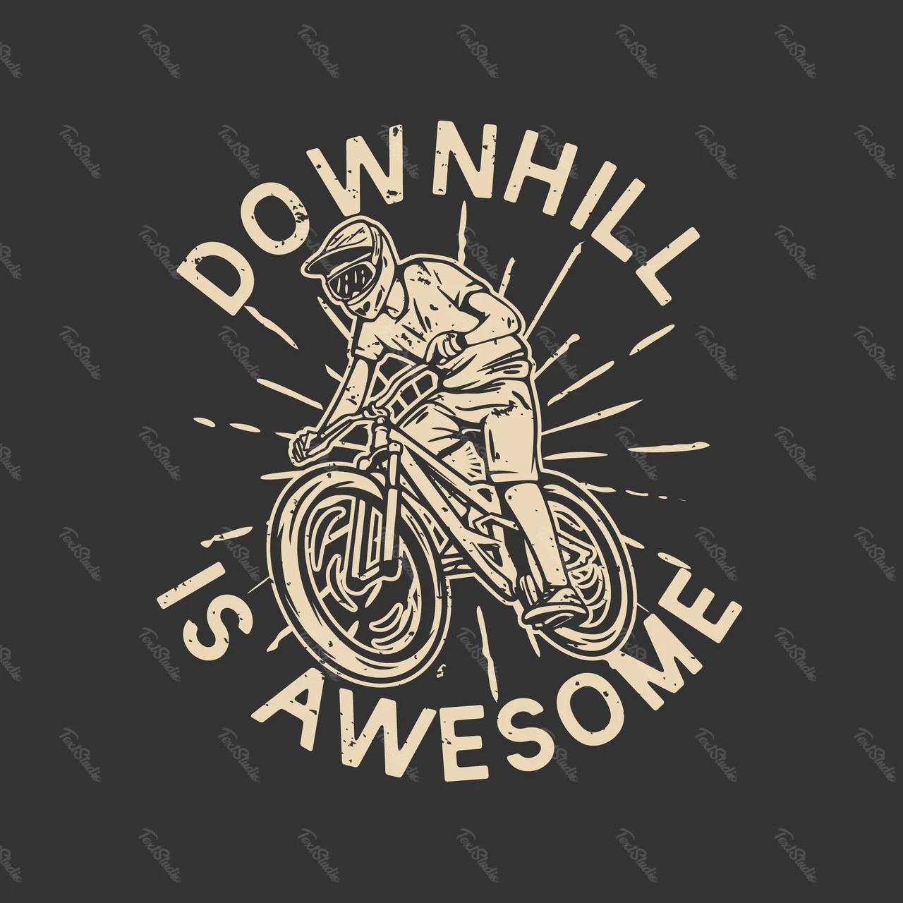 Vintage Mountainbiking Illustration