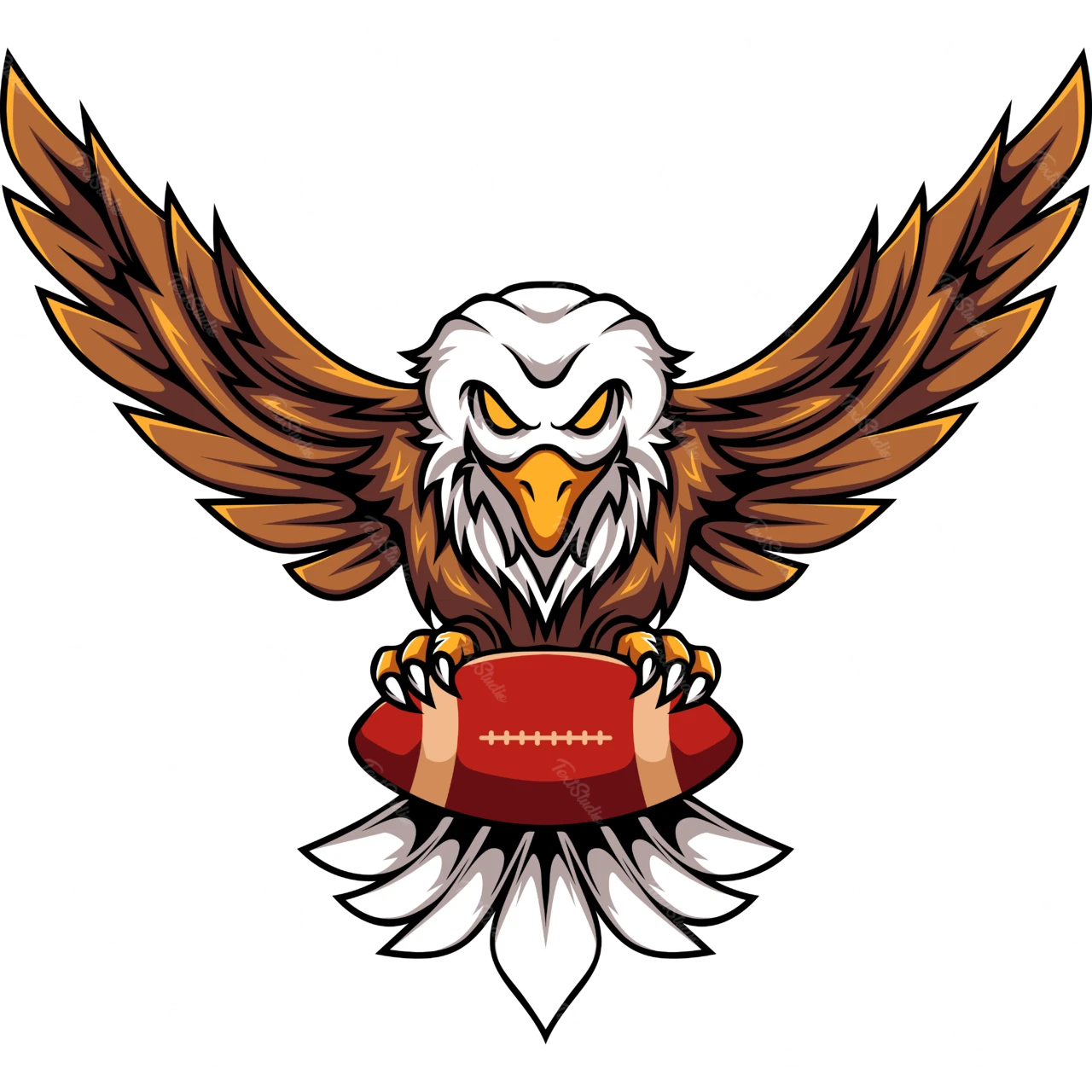 Sport Mascot Logo with Eagle and Football