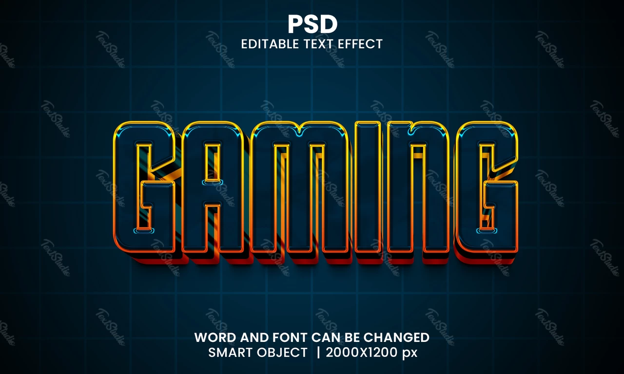 Efecto de texto retro gaming 3d