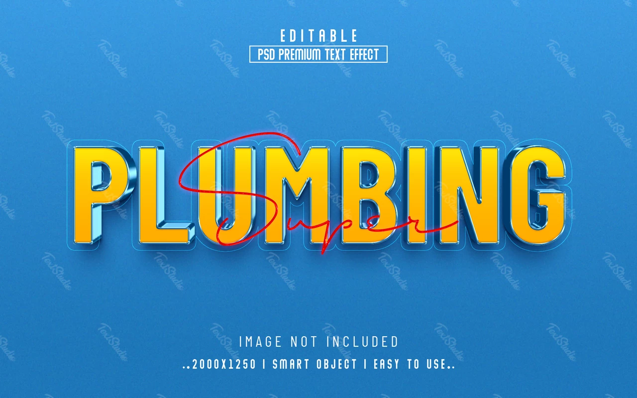 Plumbing Commercial 3D Text Effect