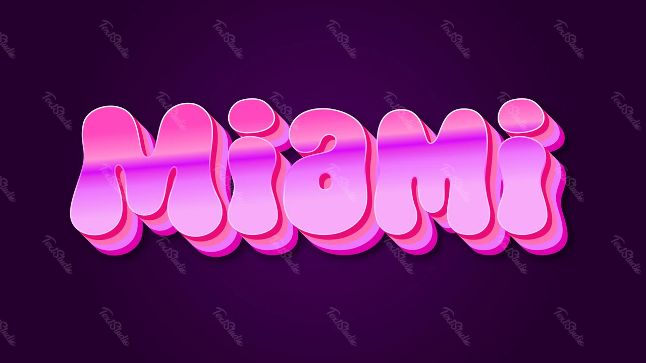 Effetto testo viola Miami