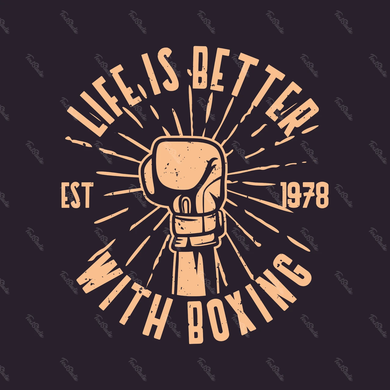 Vintage Boxen Typografie Design