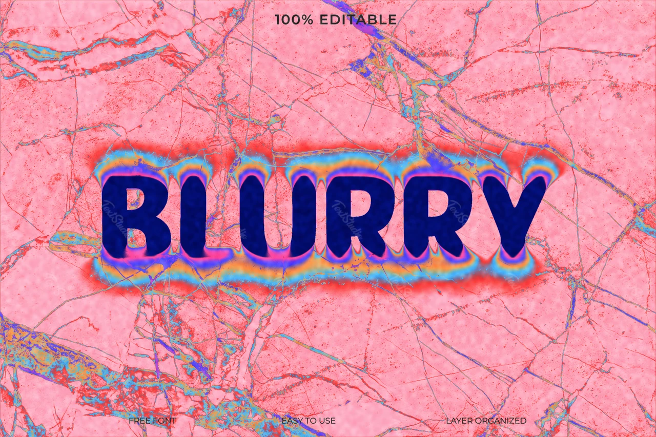 Blurry Thermal Vision Grunge Pink Font Style Effect