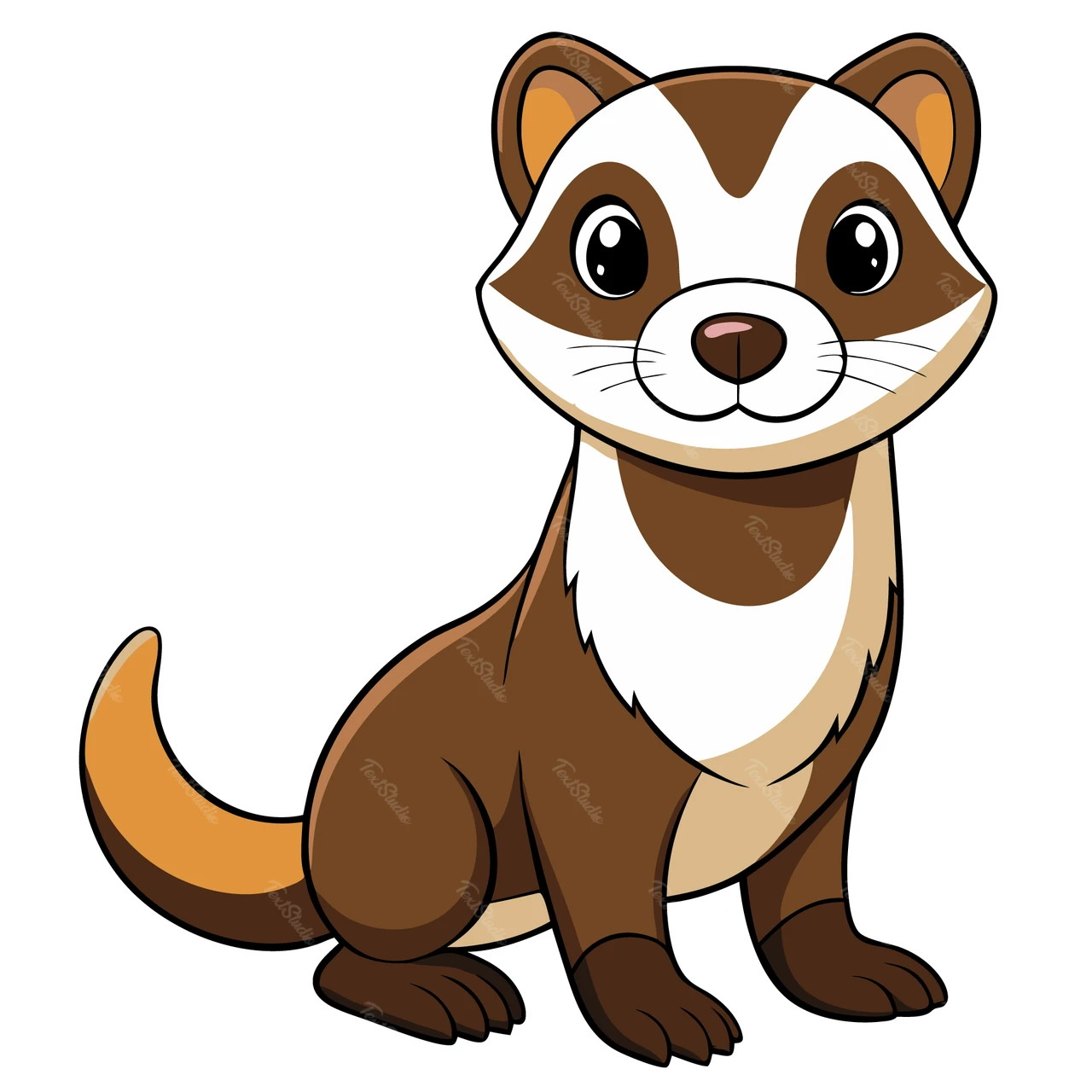Ilustração de um furão de desenho animado