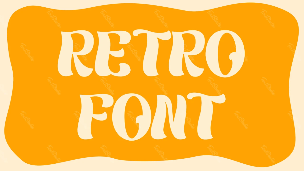 Gelbe Retro-Schriftart
