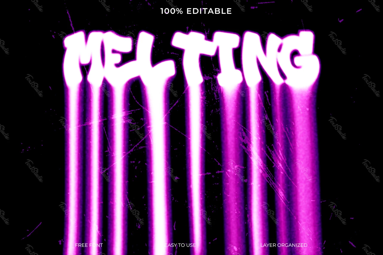 Melting Purple Font Style Text Effect