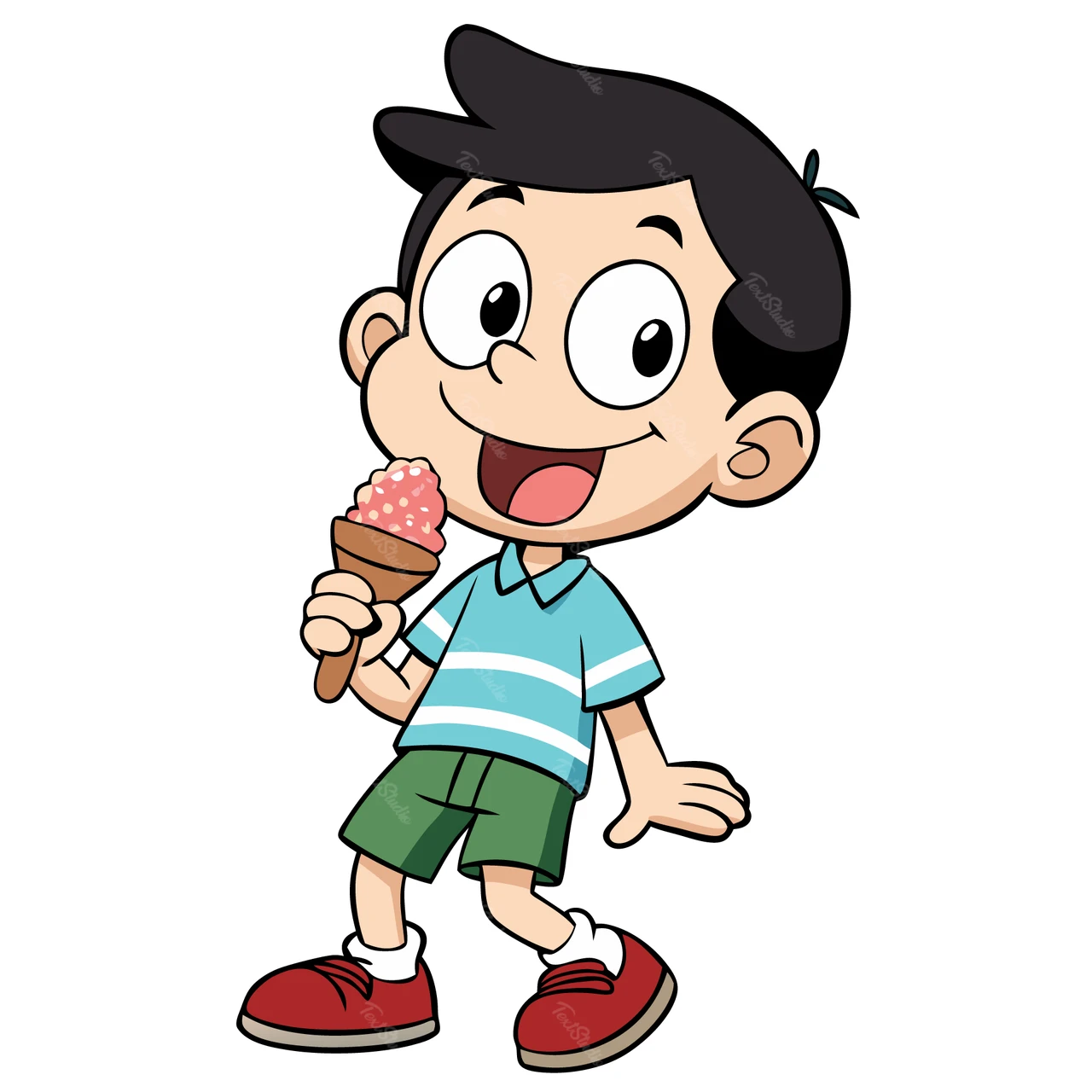 Personnage de dessin animé avec de la glace