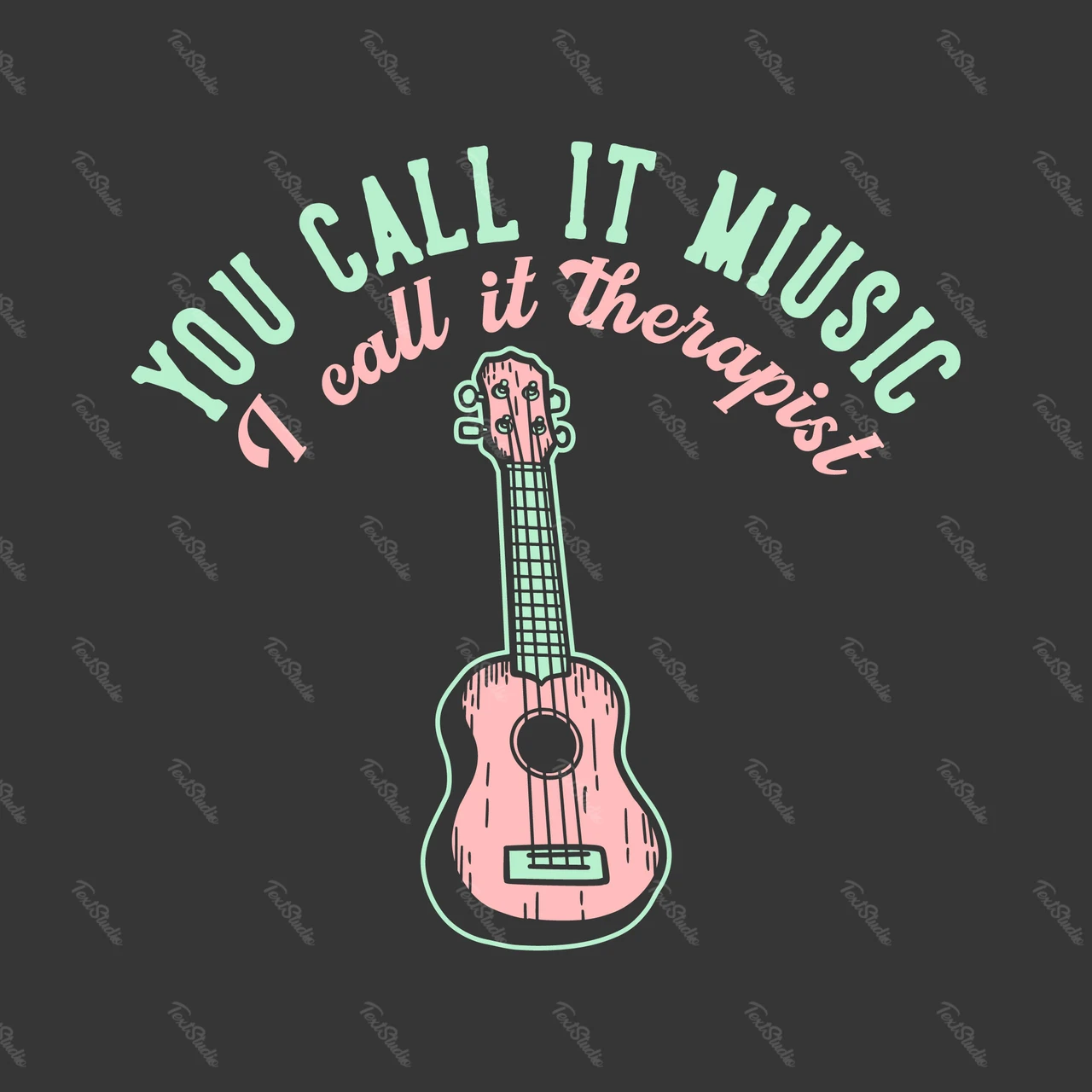Playful Retro Typography with Ukulele Illustration