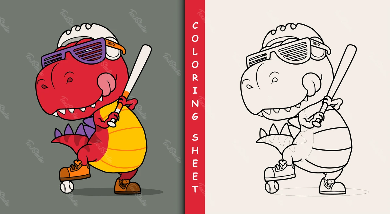Dibujos animados de dinosaurios para colorear
