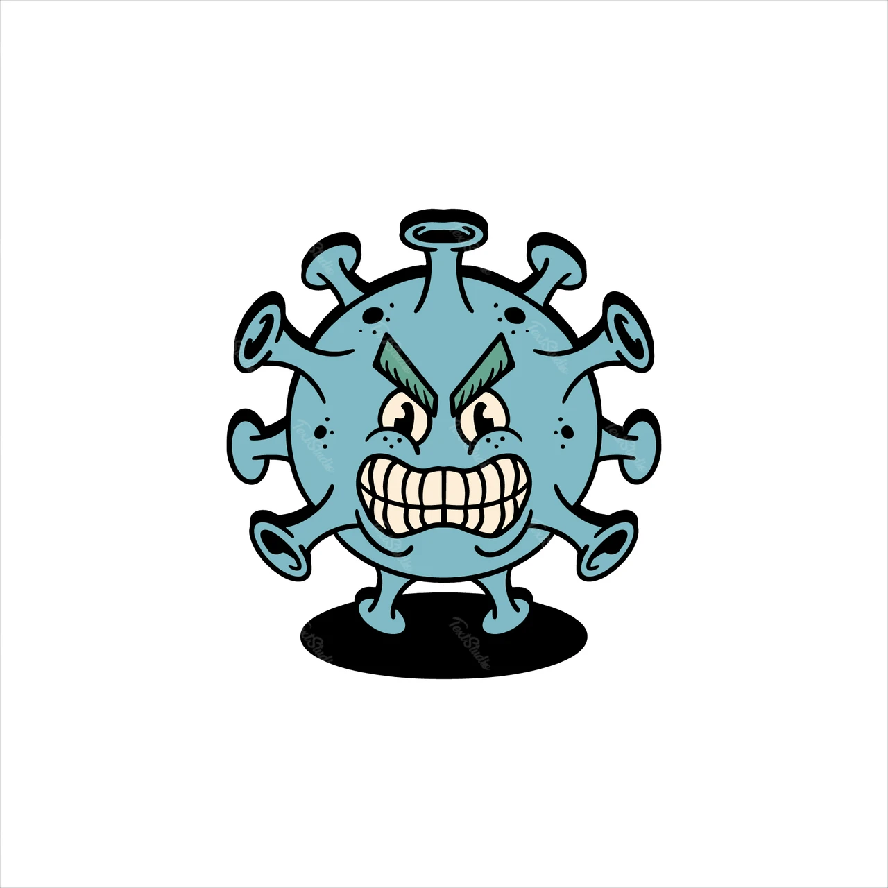 Angry Virus Character
