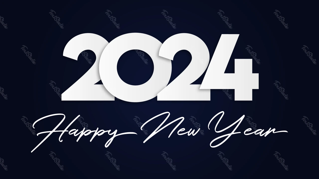 Feliz año nuevo fuente moderna editable