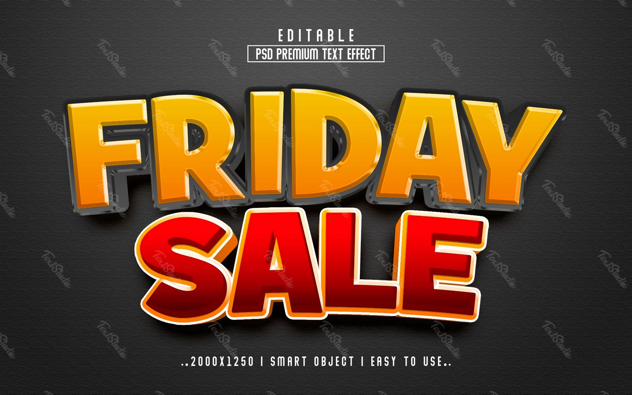Efecto de estilo de texto de venta de viernes