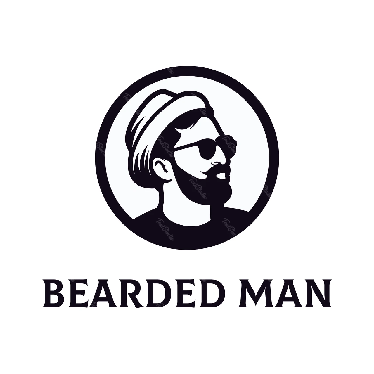 Vintage Logo Design for Bearded Man