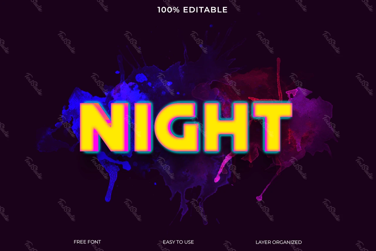 Nacht tekststijl effect
