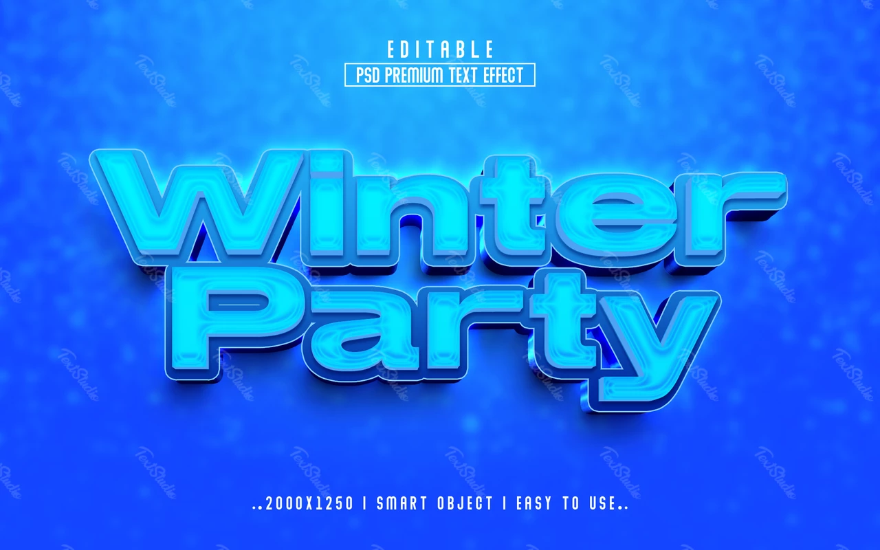 Effet de style de texte de fête d'hiver