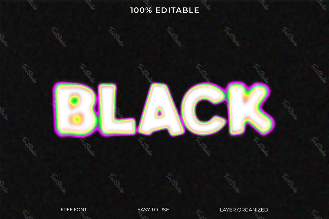 Black Font Style Text Effect
