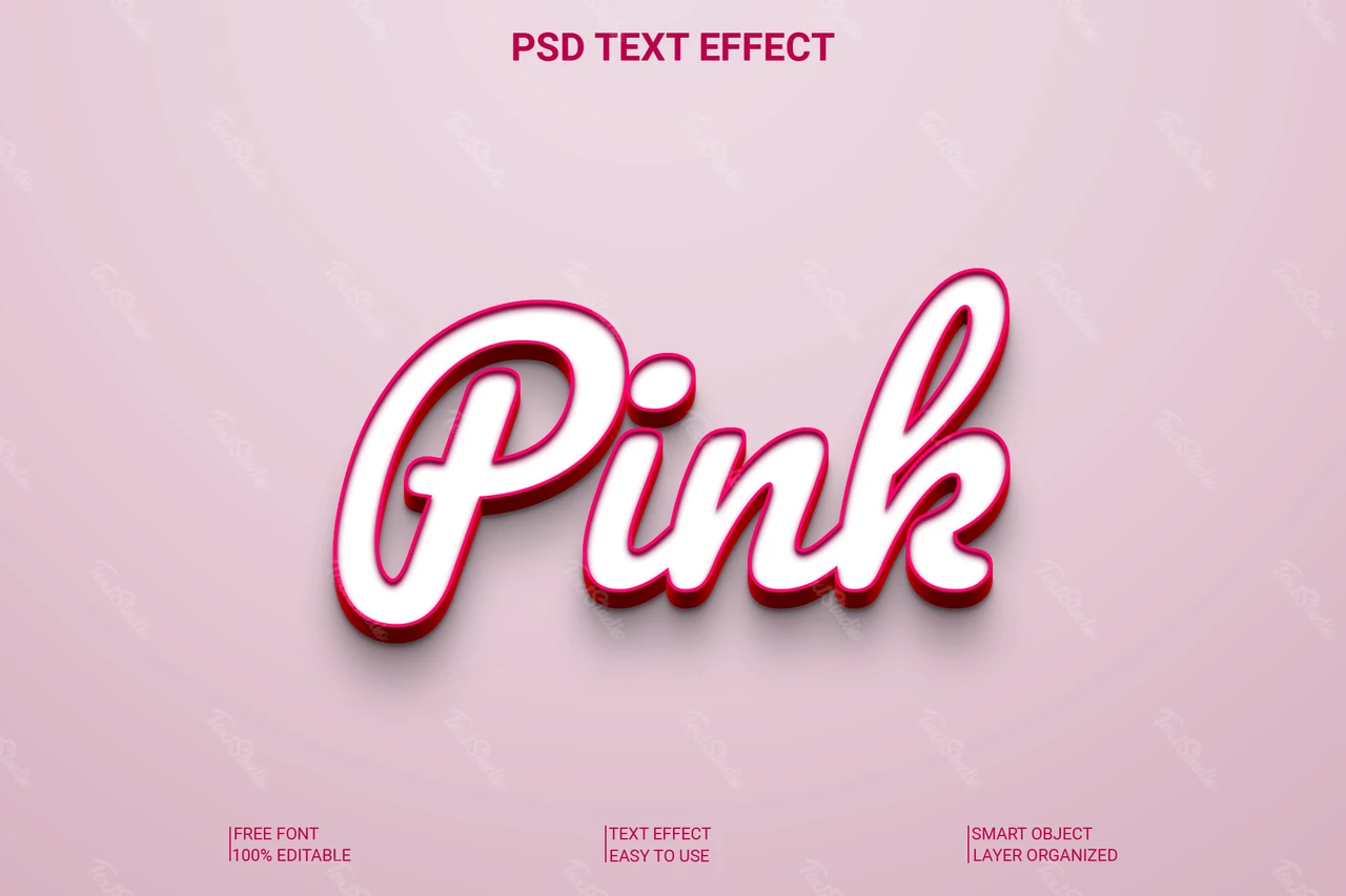 Pink Text Style Effect