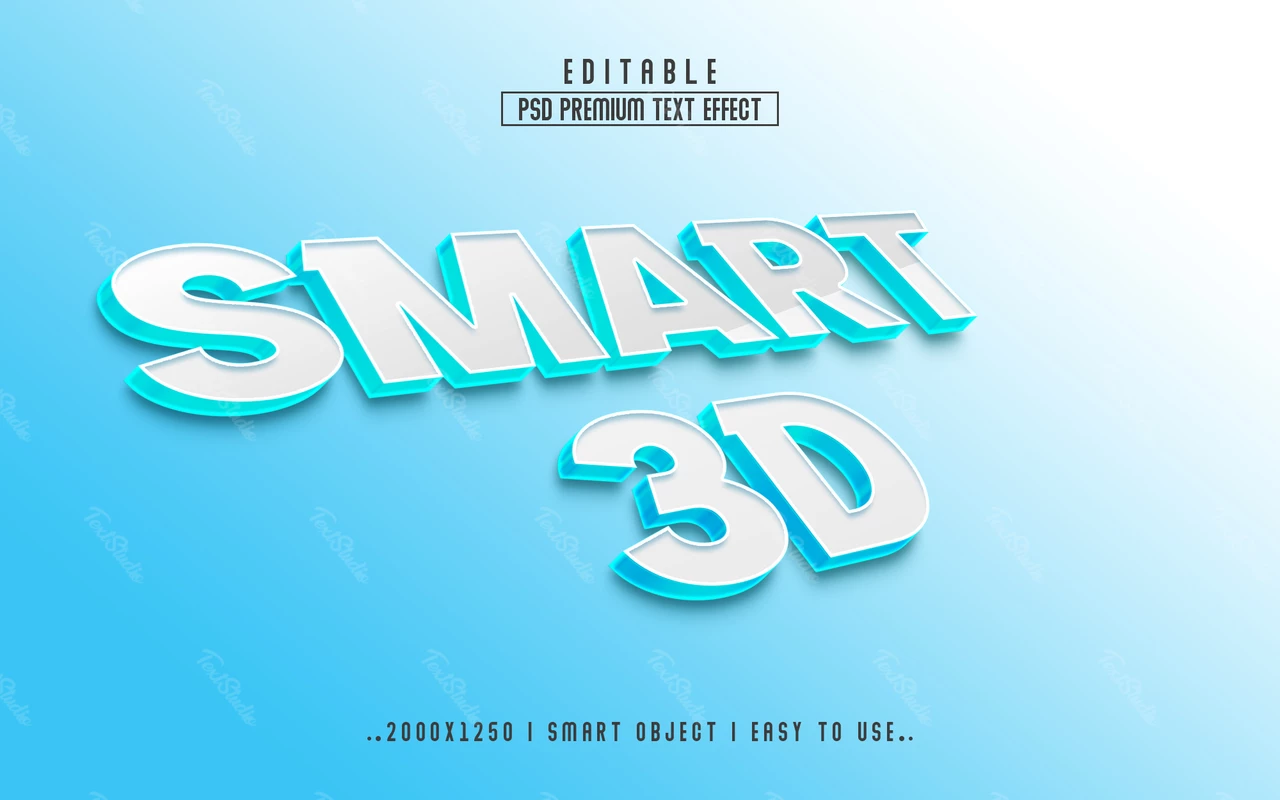 Slim 3d turquoise teksteffect
