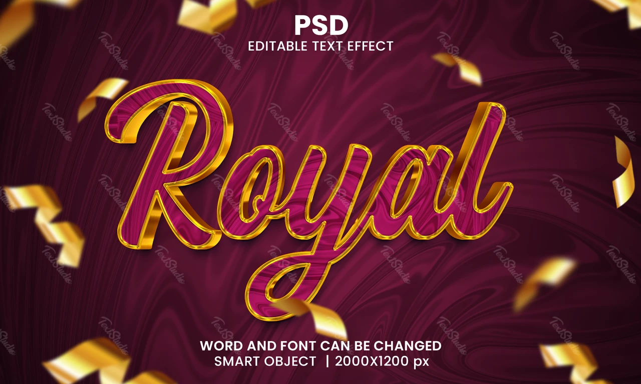Royal Silky Party 3D Text Effect
