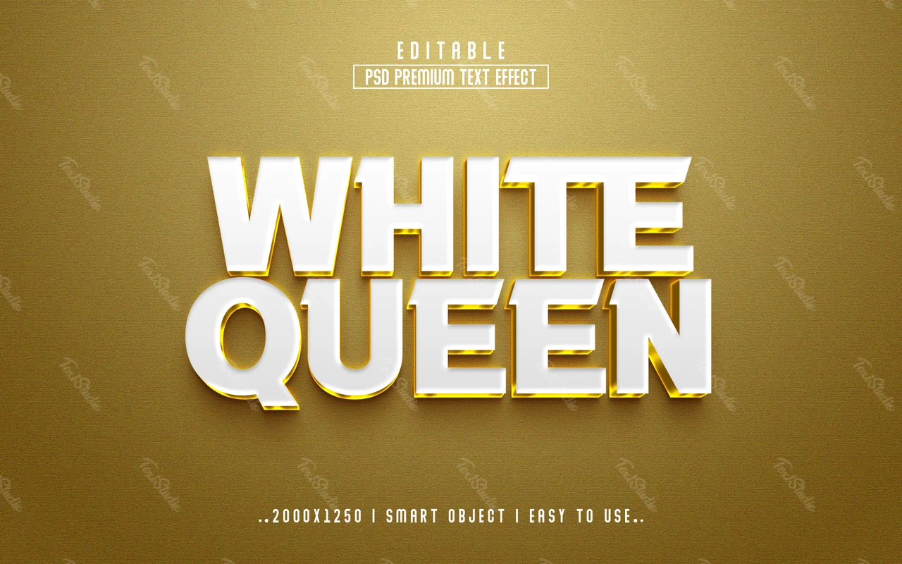 White Queen 3D Text Effect