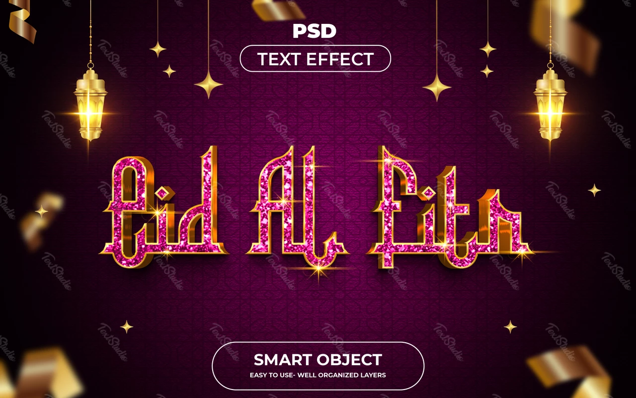 Eid Al Fith Oriental Glitter Text Effect
