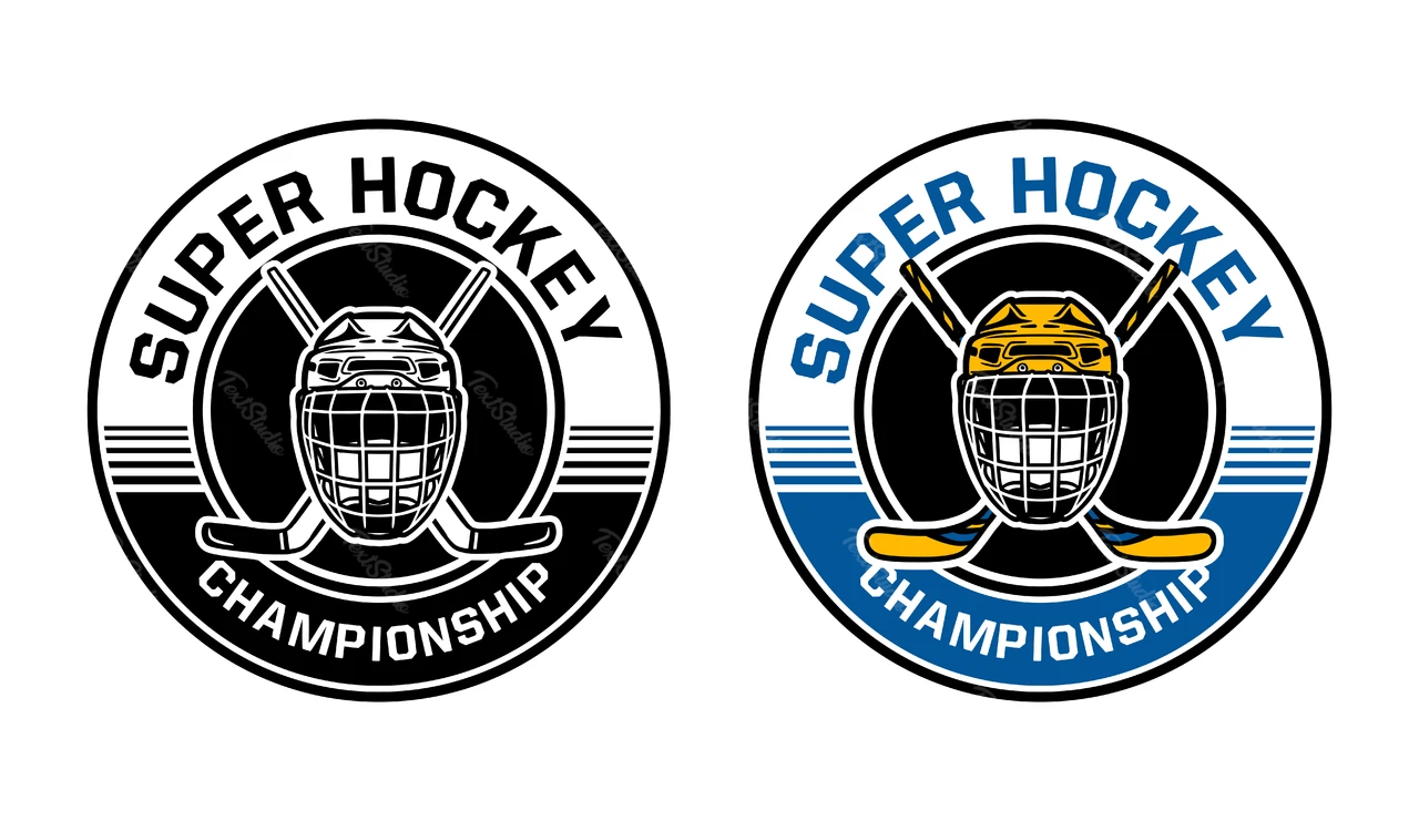 Circular Sports Emblem Design for Hockey