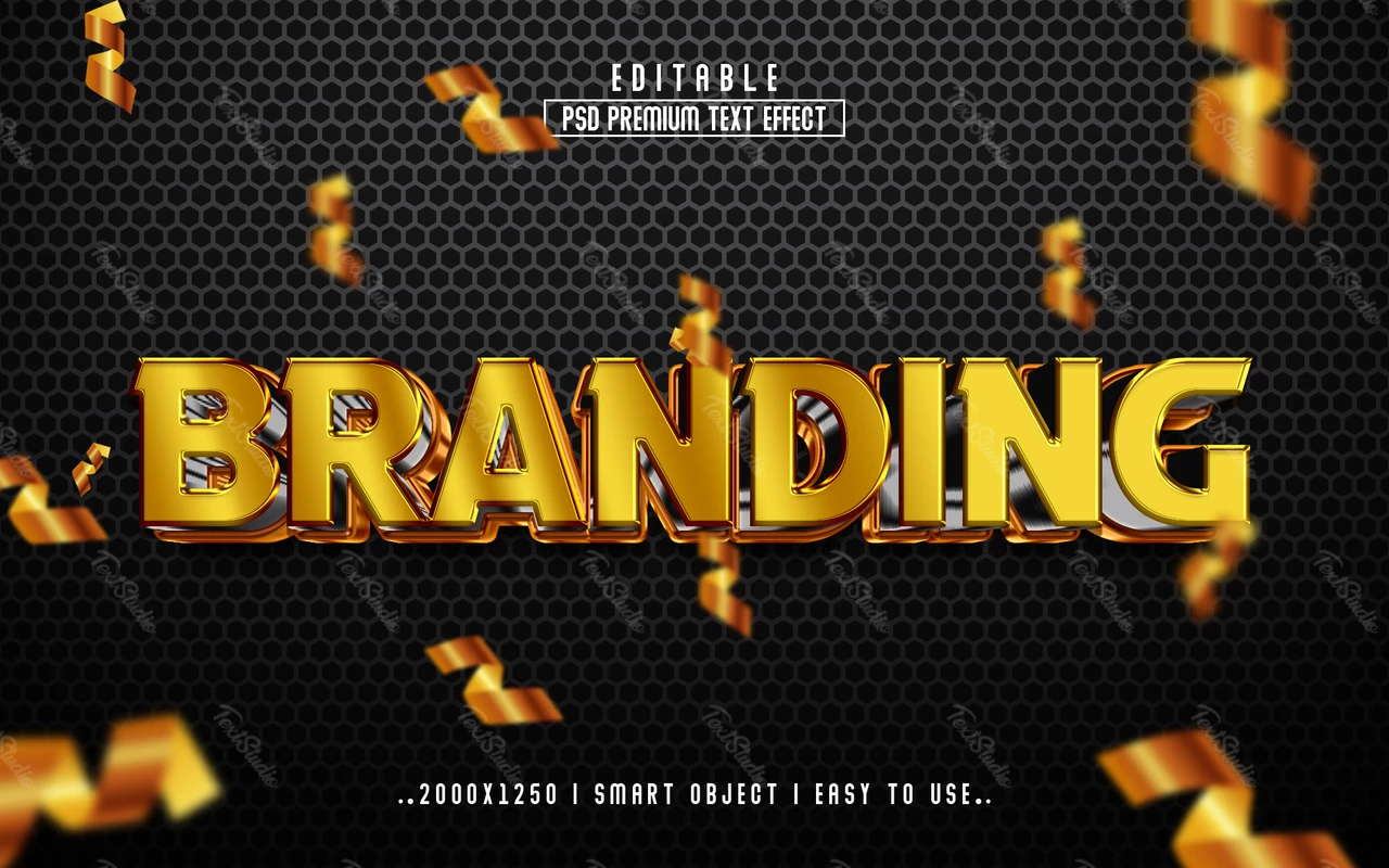 Branding Party Golden 3D Text Effect