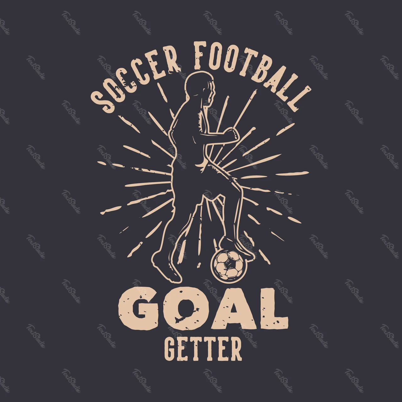 ヴィンテージ風サッカーTシャツデザイン