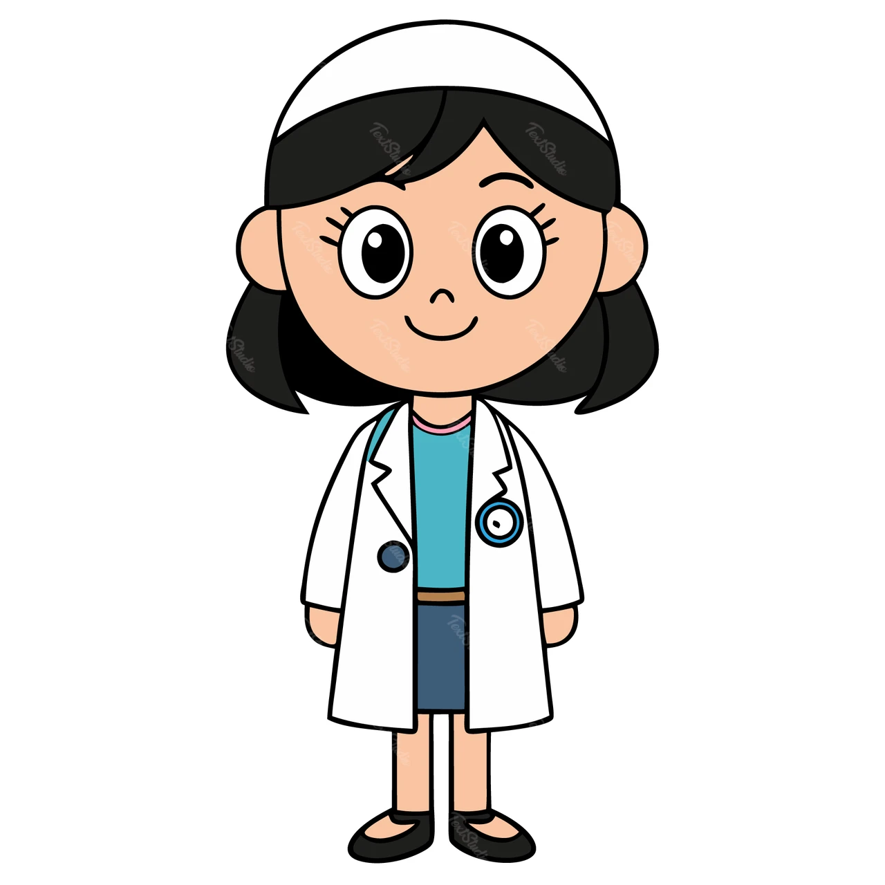 かわいい漫画の医者のキャラクターイラスト