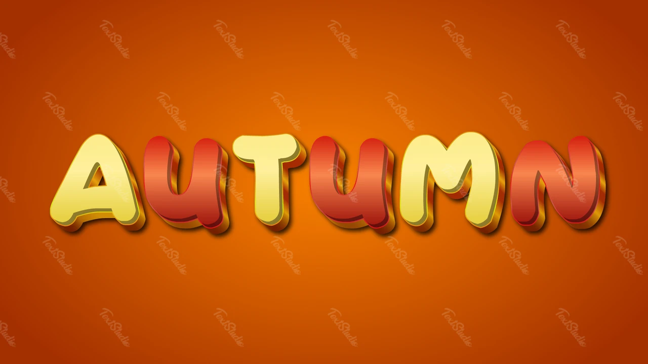 Efeito de fonte 3d de outono