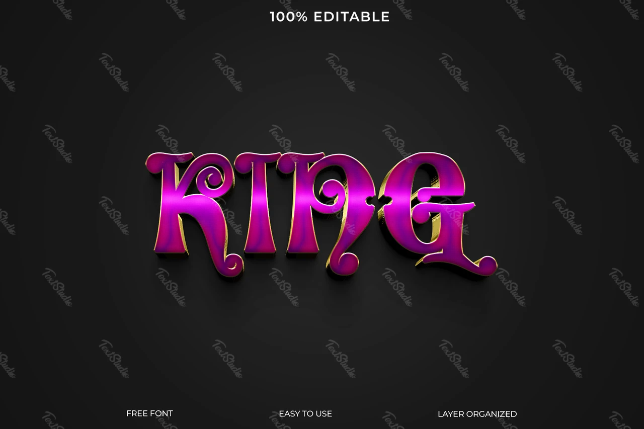 Efeito de estilo de texto "Girl king