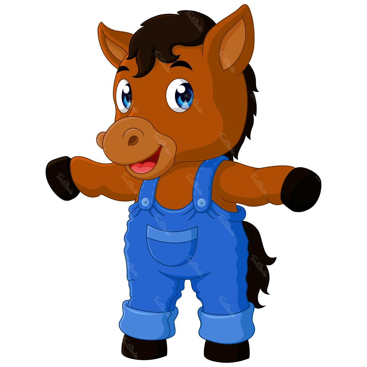 Cartoon Style Cute Horse Character