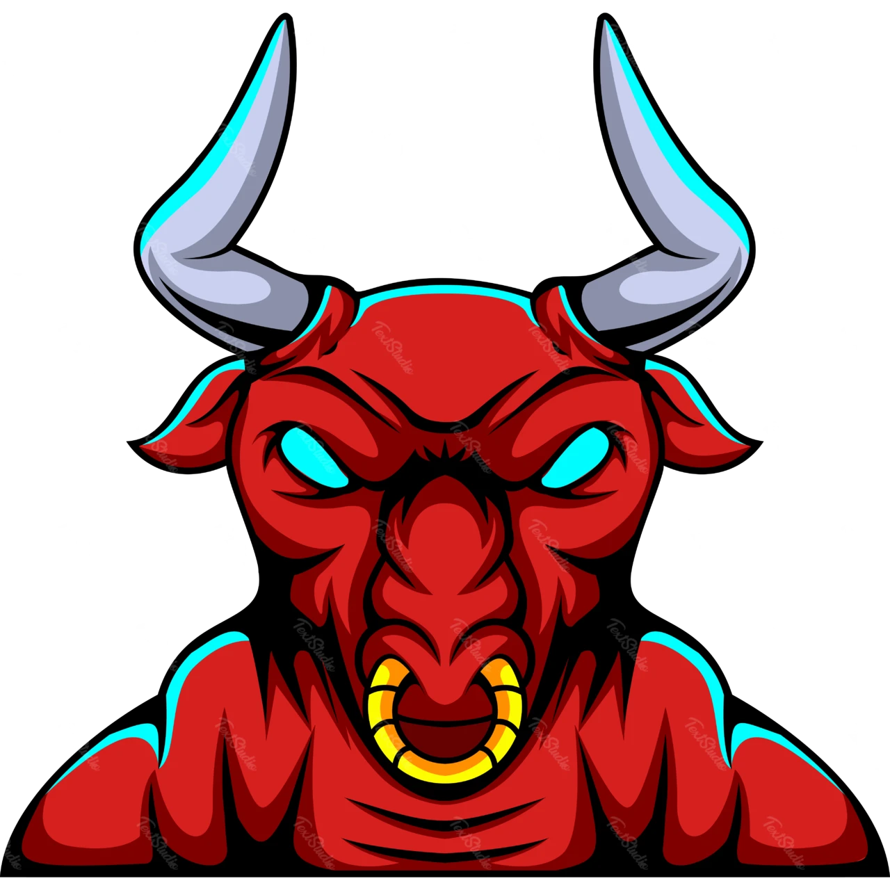 Modern Mascot Logo with Bull Illustration