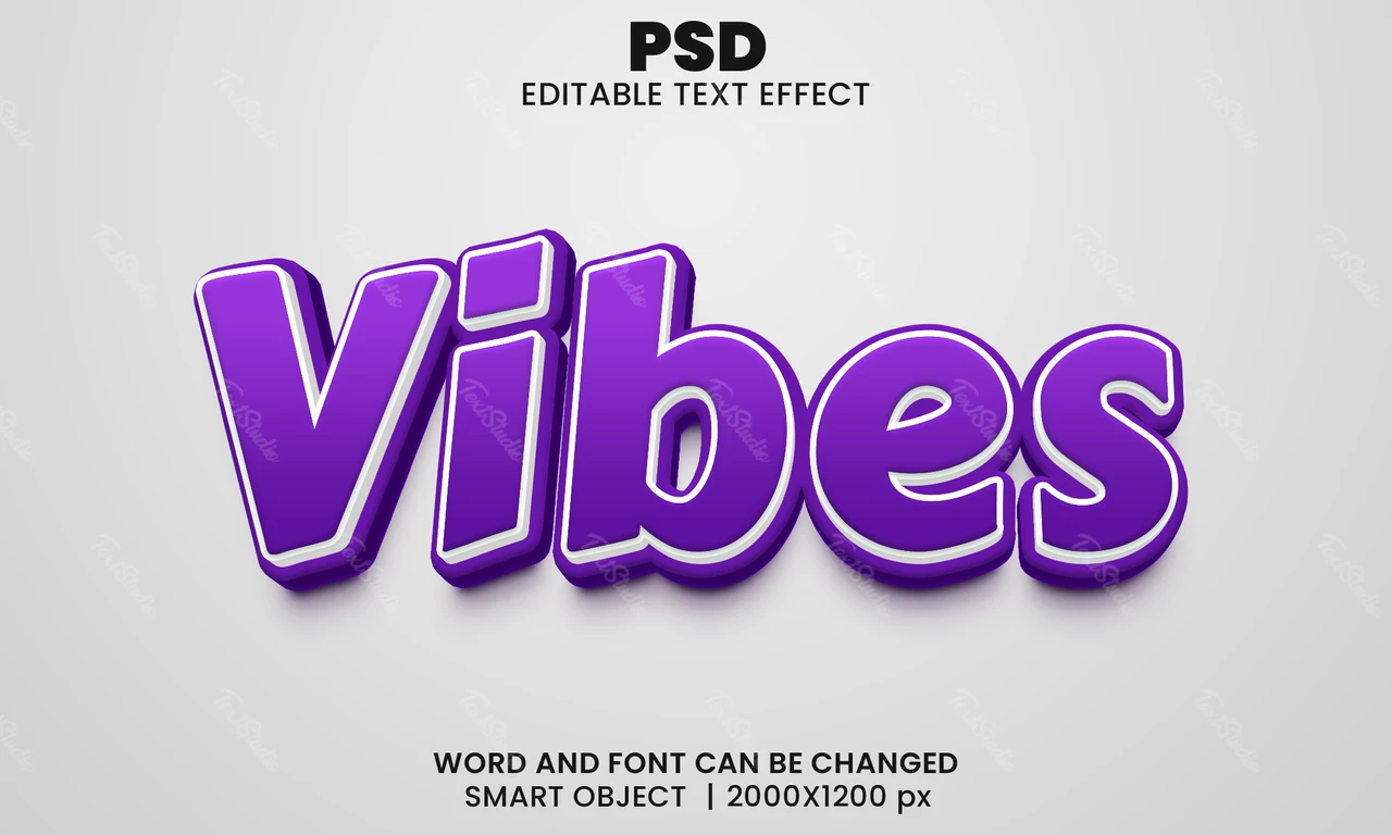 Efecto de texto 3d Purple vibes