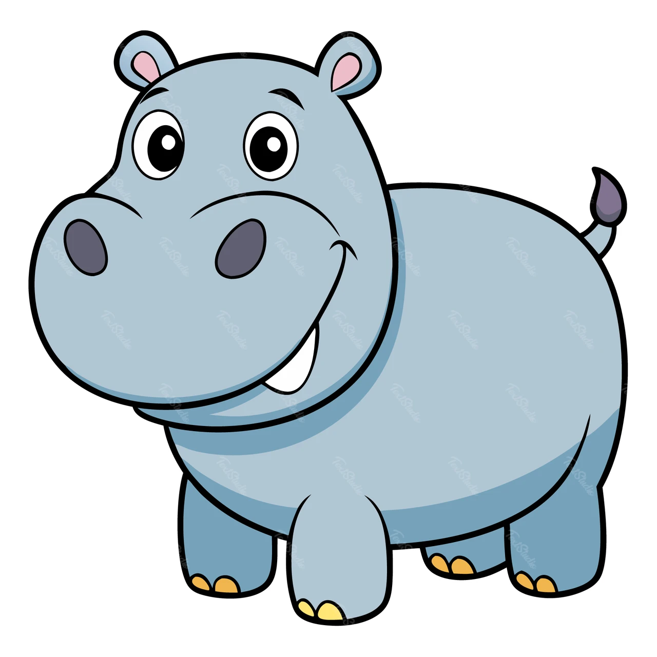 Cartoon-Stil Nilpferd Illustration