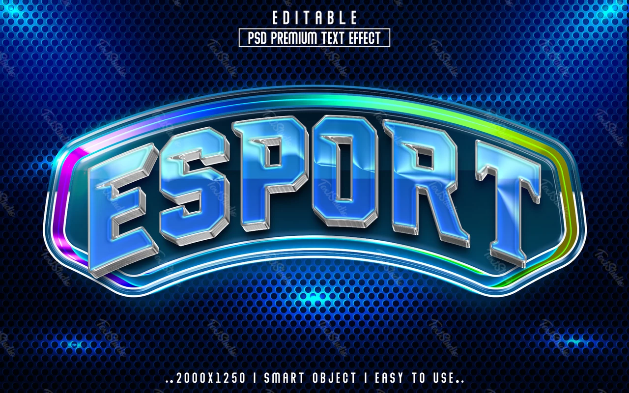 Esport 3d efecto de texto
