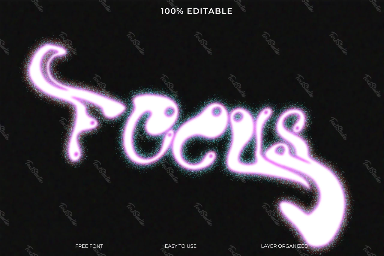 Enfoque estilo de fuente efecto de texto