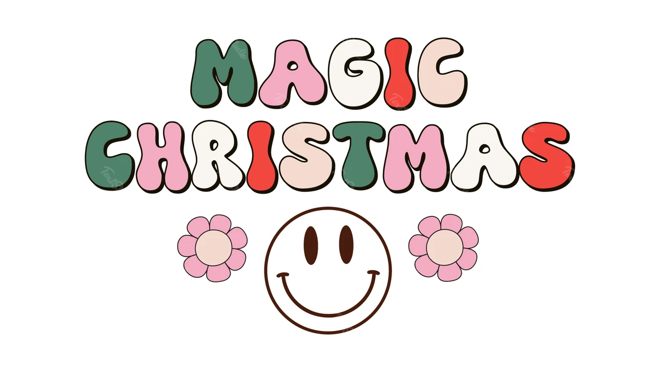 Colorido signo mágico de Navidad editable
